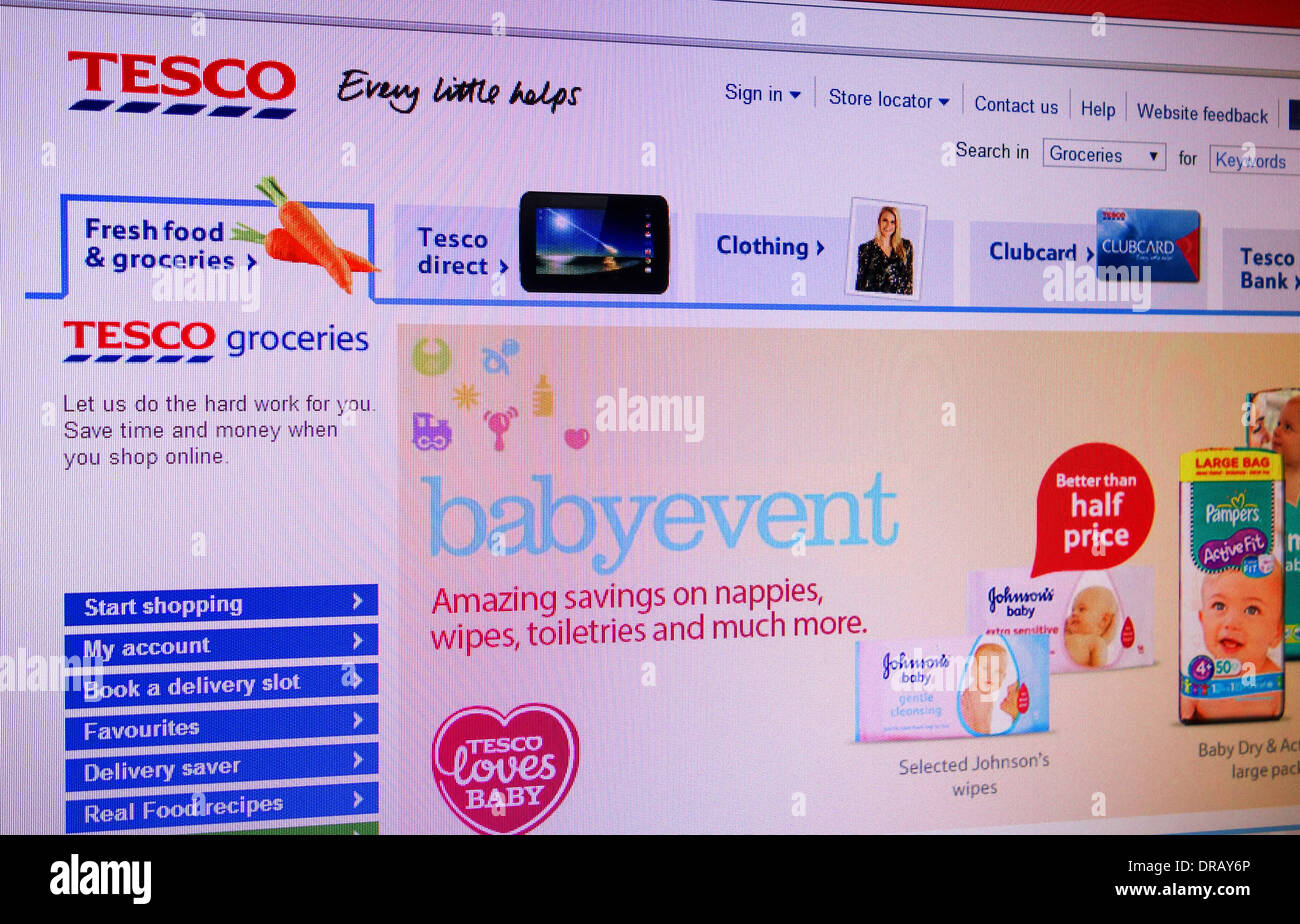 Site web d'achat en ligne de Tesco Banque D'Images