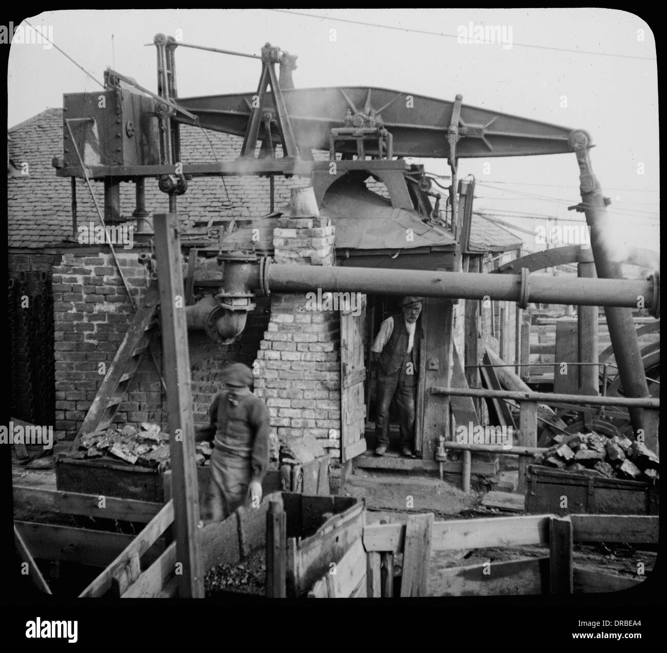 Moteur, faisceau Newcomen rotative Farme Colliery, Varna, Glasgow en Écosse. Banque D'Images