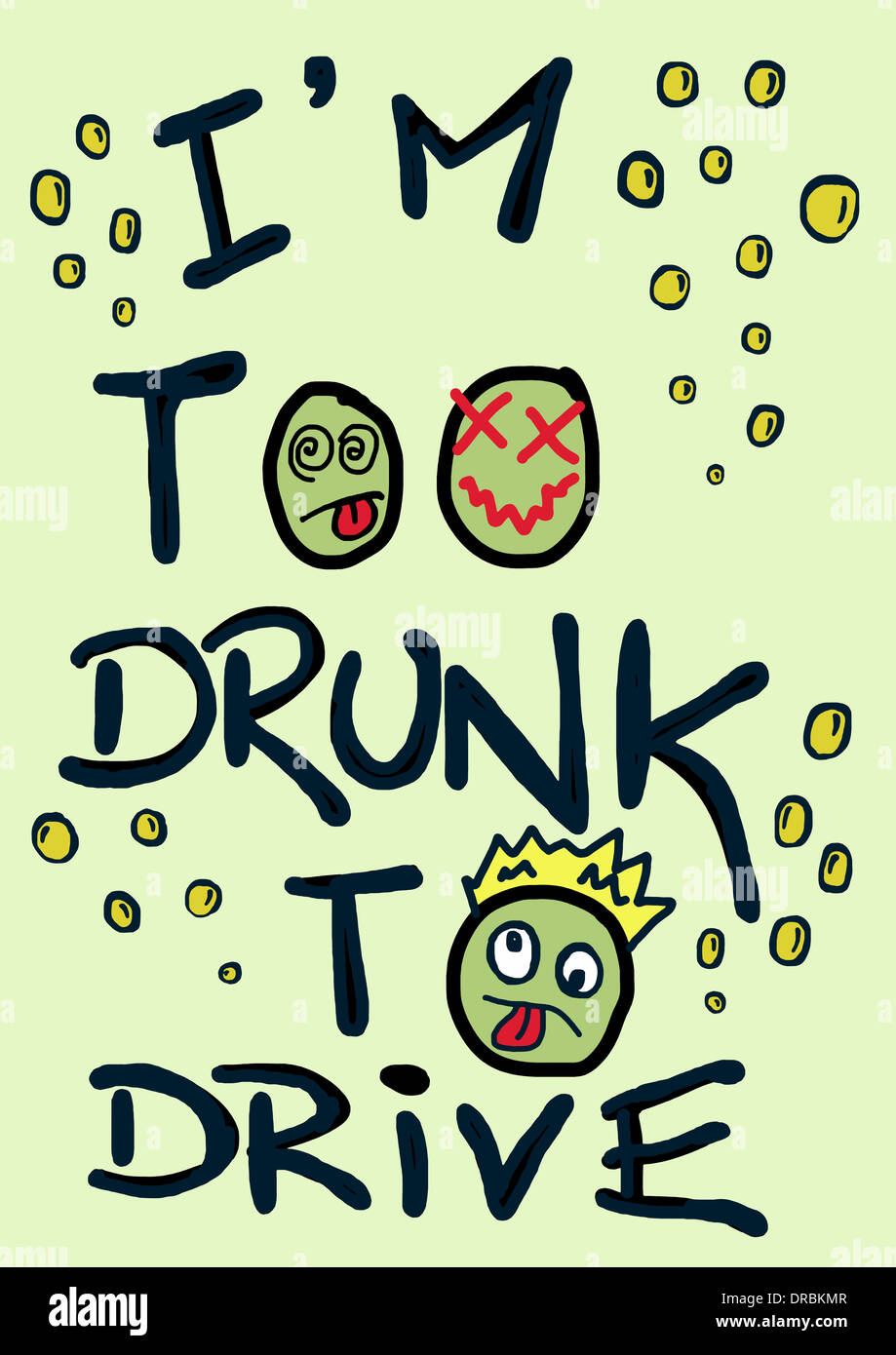 Je suis trop ivre pour conduire Banque D'Images