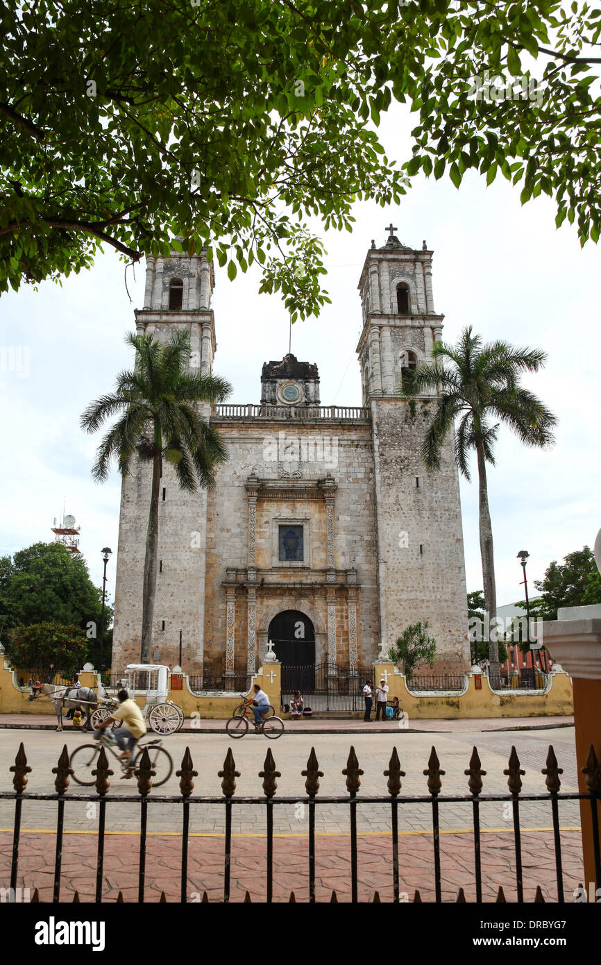 Cathédrale ou église de San Gervasio, Valladolid, Mexique Banque D'Images