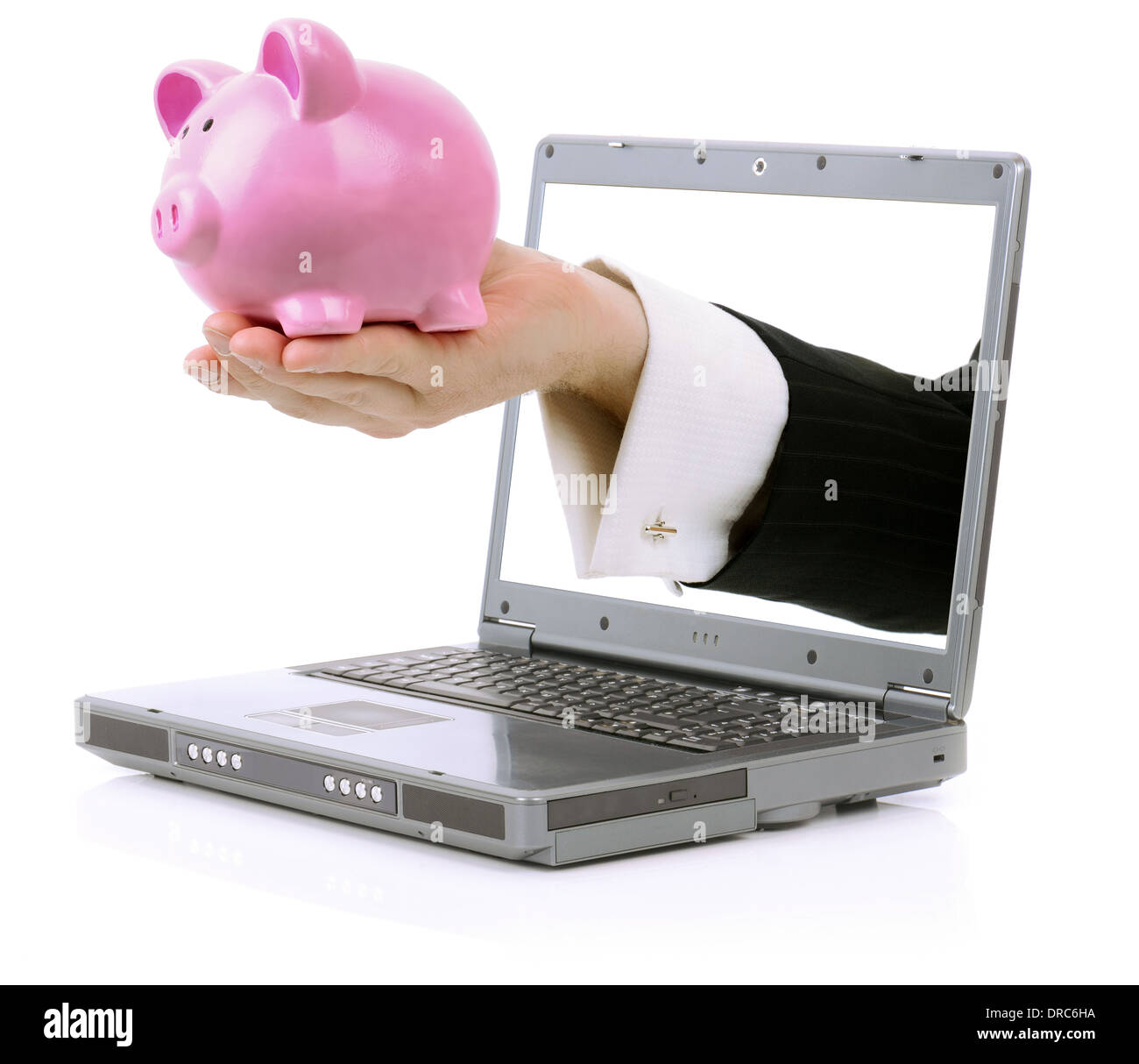 Concept de services bancaires en ligne isolated on white Banque D'Images