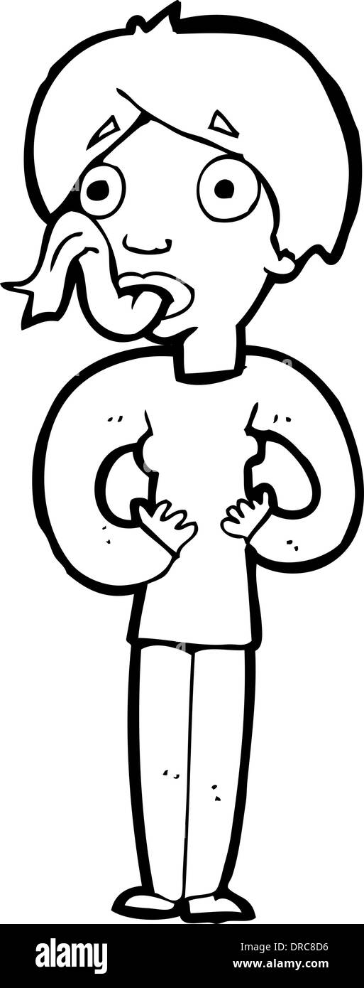 Cartoon woman sticking out tongue Illustration de Vecteur