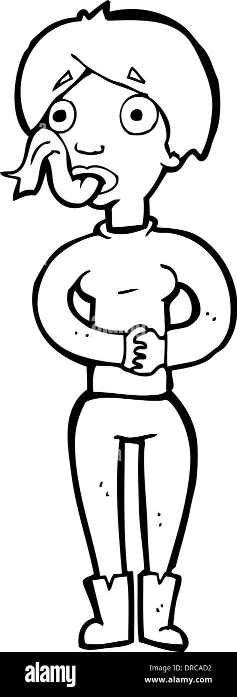 Cartoon femme avec la langue de serpent Illustration de Vecteur