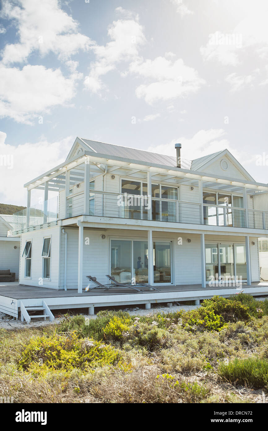 White Beach House Banque D'Images