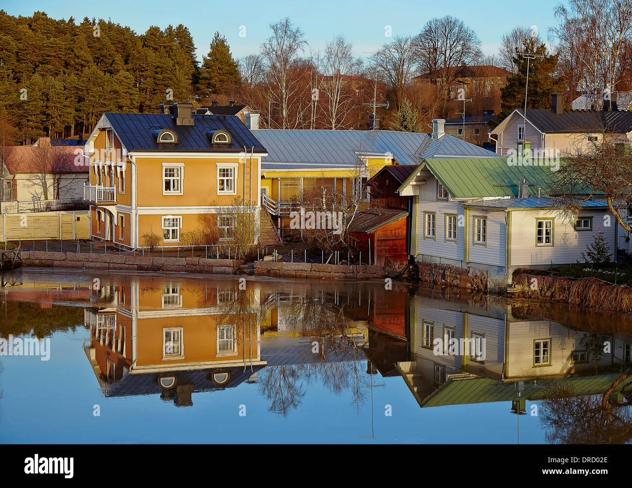 L'architecture en bois de Porvoo, Finlande Banque D'Images