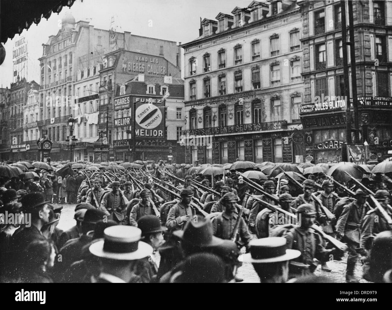 L'infanterie allemande de la PREMIÈRE GUERRE MONDIALE en Belgique Banque D'Images