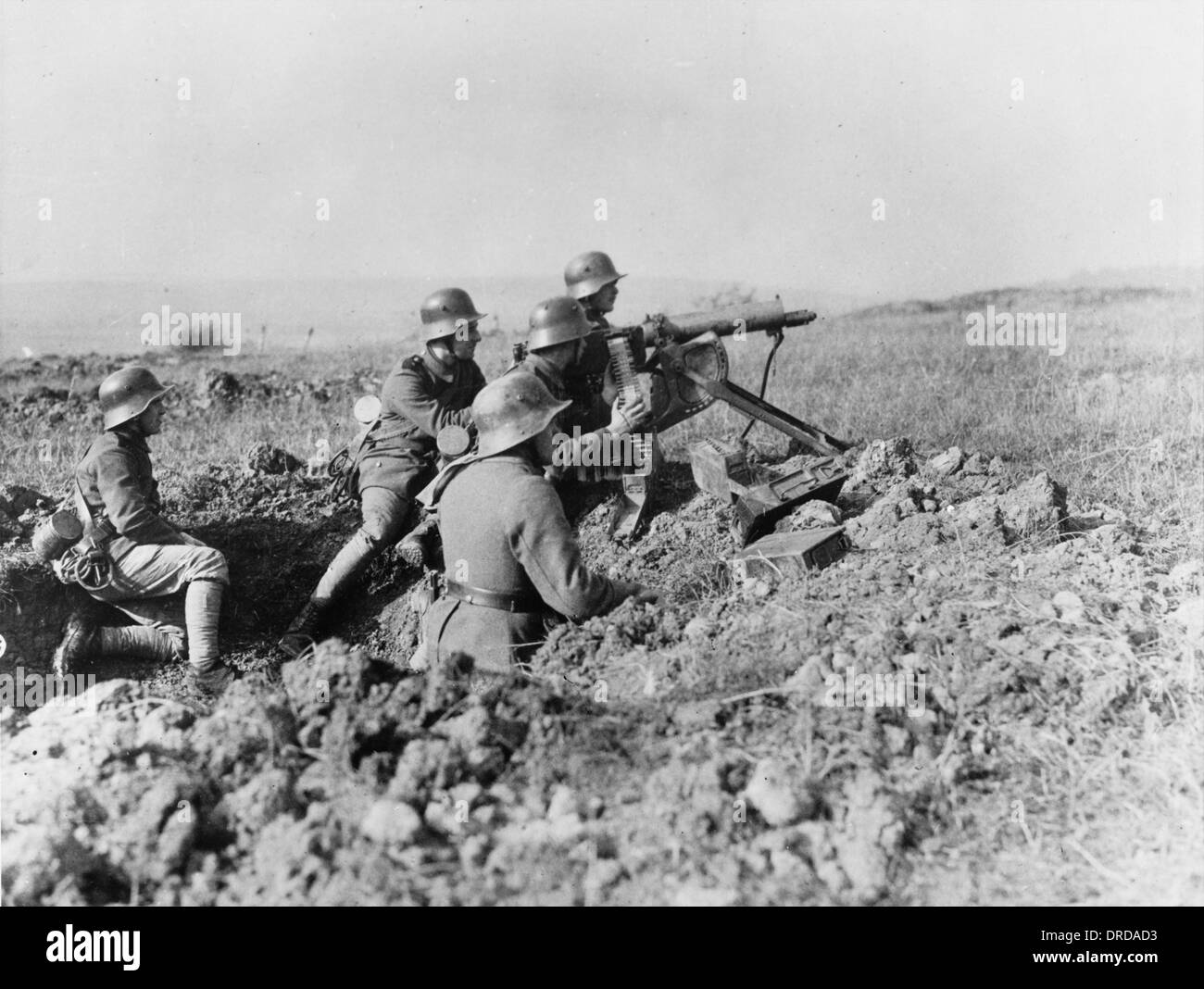 La mitrailleuse allemande WWI Banque D'Images