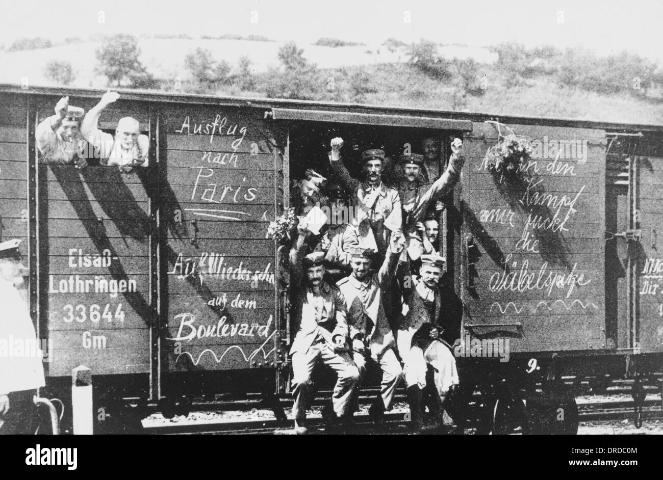 Les soldats allemands à l'avant la PREMIÈRE GUERRE MONDIALE Banque D'Images