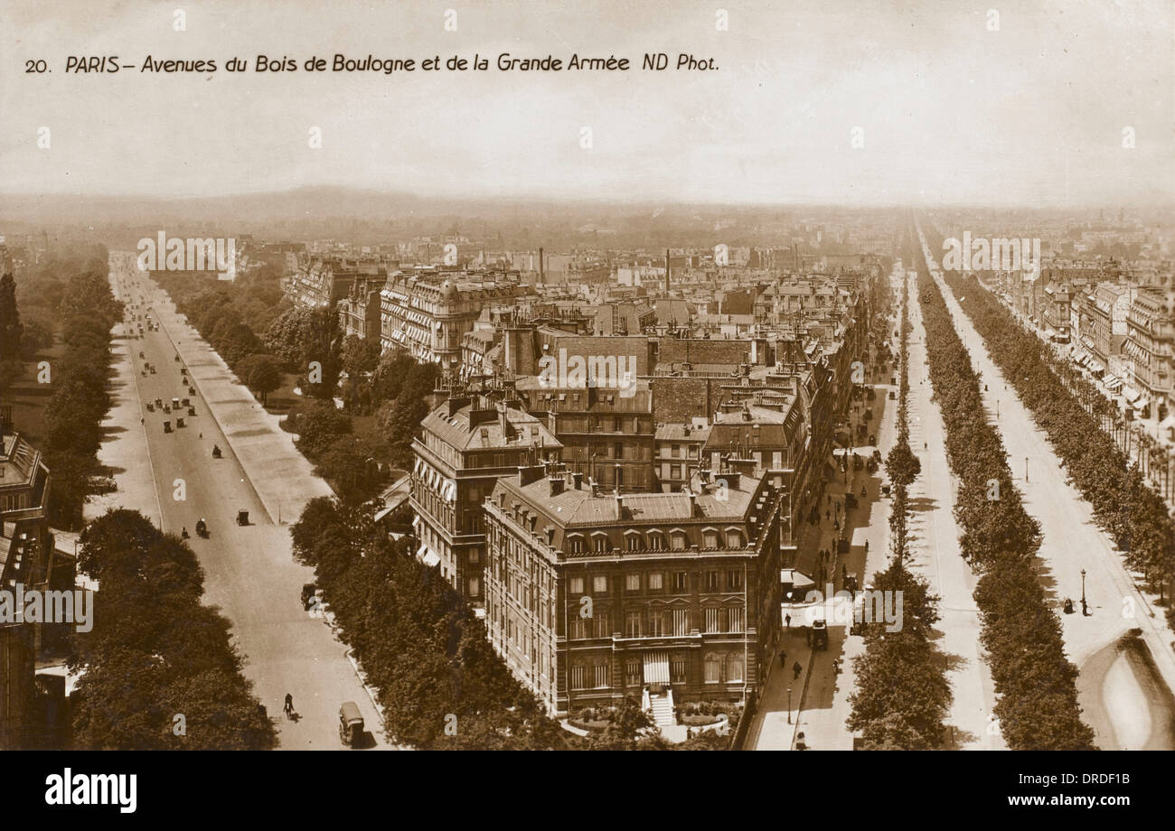 Le Bois de Boulogne et de la Grande Armée Banque D'Images