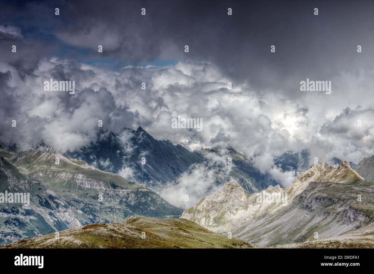 Nuageux dans la région des montagnes du Grossglockner Banque D'Images