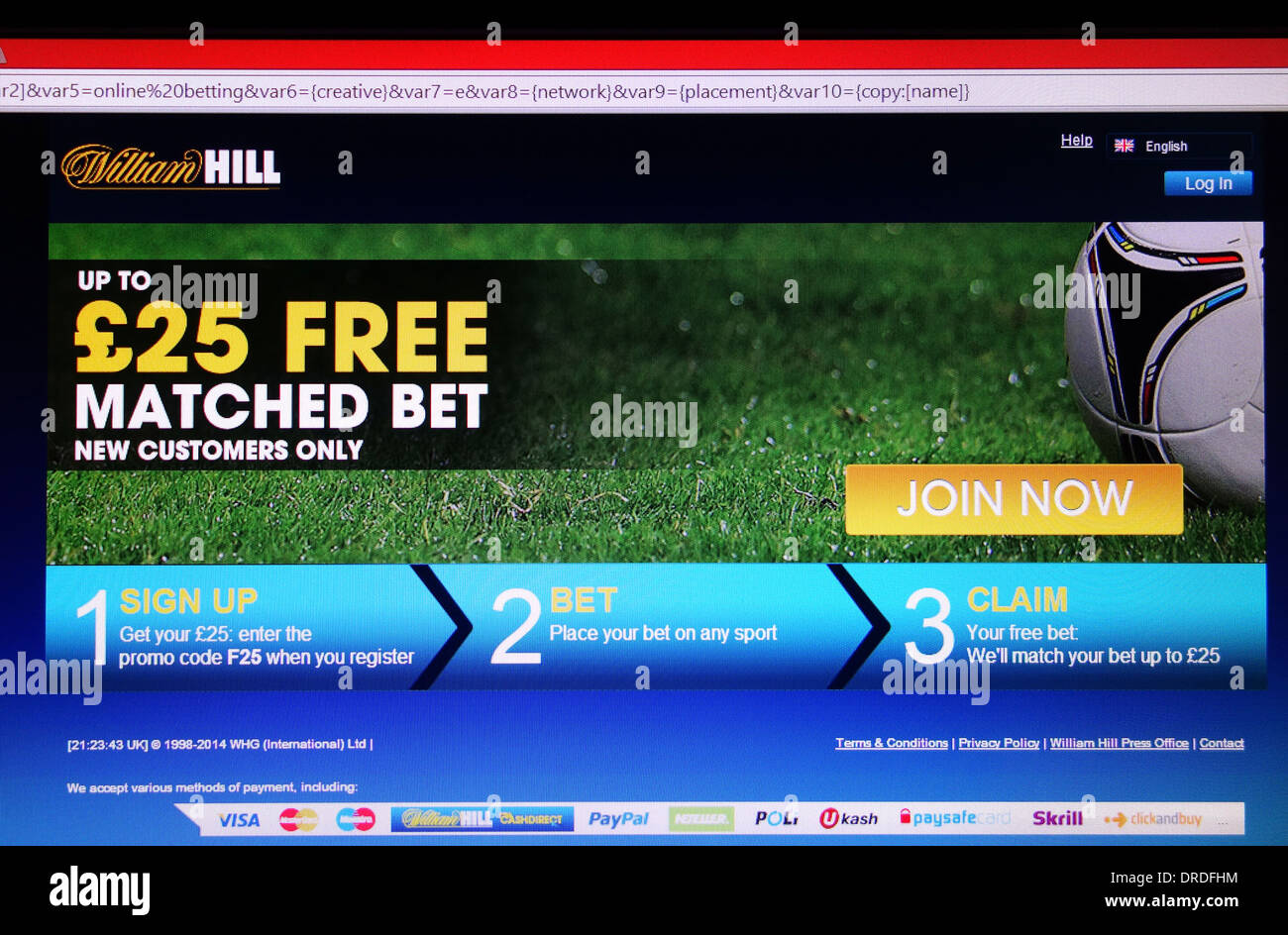 William Hill site web Banque D'Images