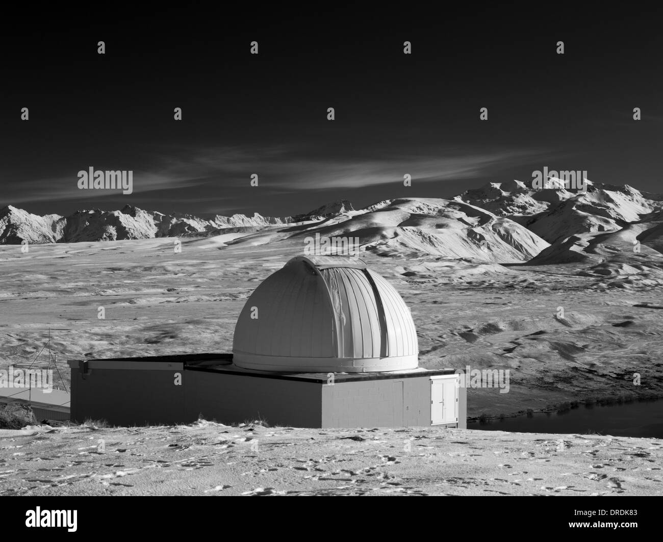 L'Université de Canterbury's Mount John Astronomical Observatory près de Lake Tekapo, Nouvelle-Zélande. Banque D'Images