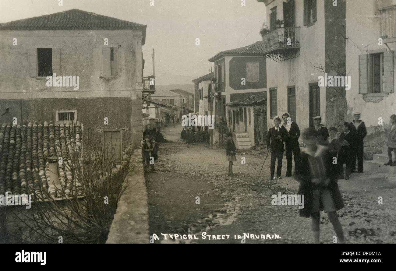 Scène de rue - Pylos, Grèce Banque D'Images
