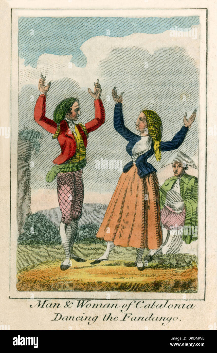 Danser Le Fandango, Catalogne (Espagne). Banque D'Images