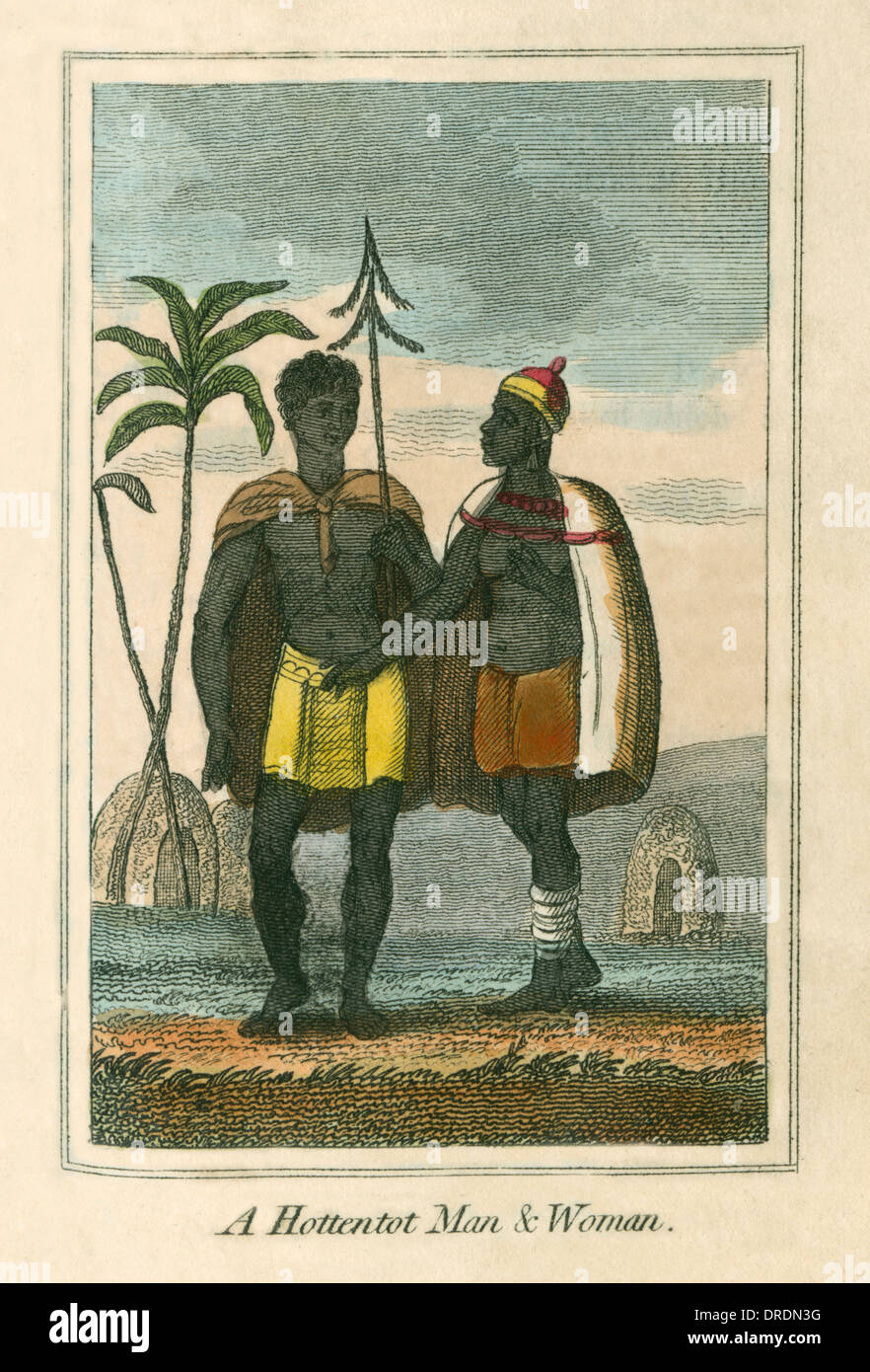 Hottentots l'homme et de la femme, l'Afrique du Sud Banque D'Images