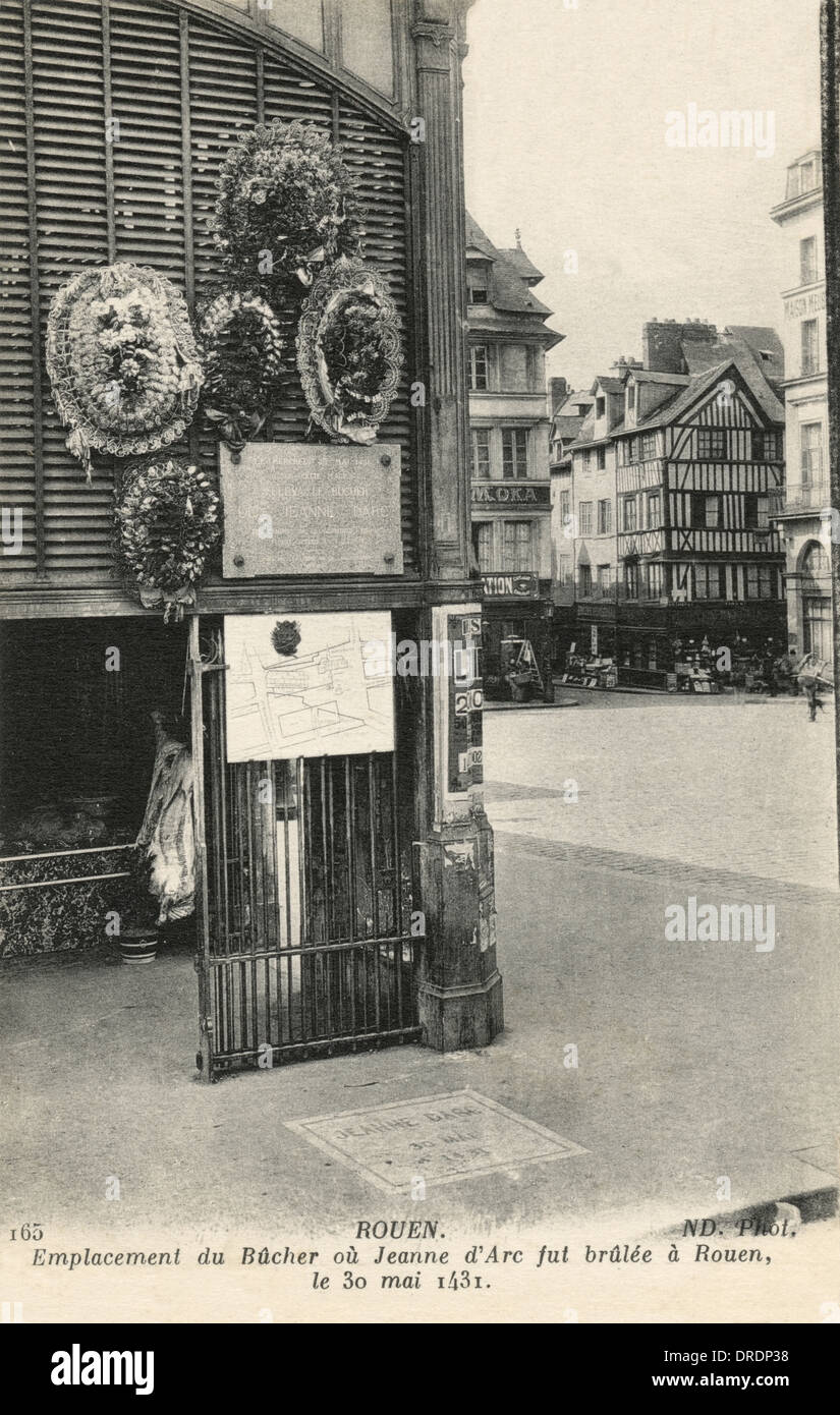 Rouen - Site de l'exécution de Jeanne d'Arc Banque D'Images