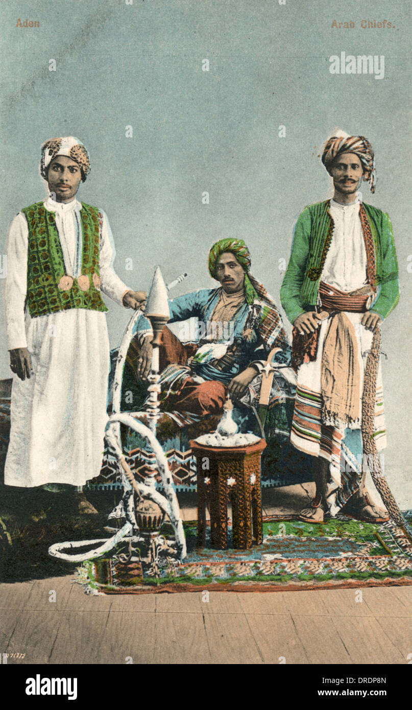 Yémen (Aden) - groupe de chefs arabes Banque D'Images