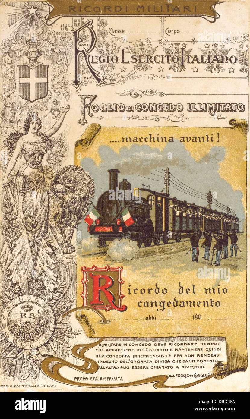 Des soldats italiens laisser carte de rappel Banque D'Images