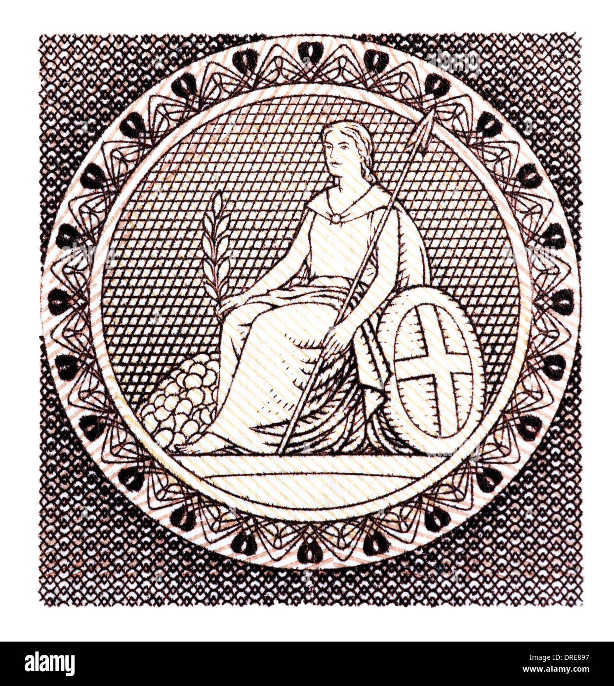 Britannia assise à partir de 10 livres, billets, Royaume-Uni 1988 Banque D'Images