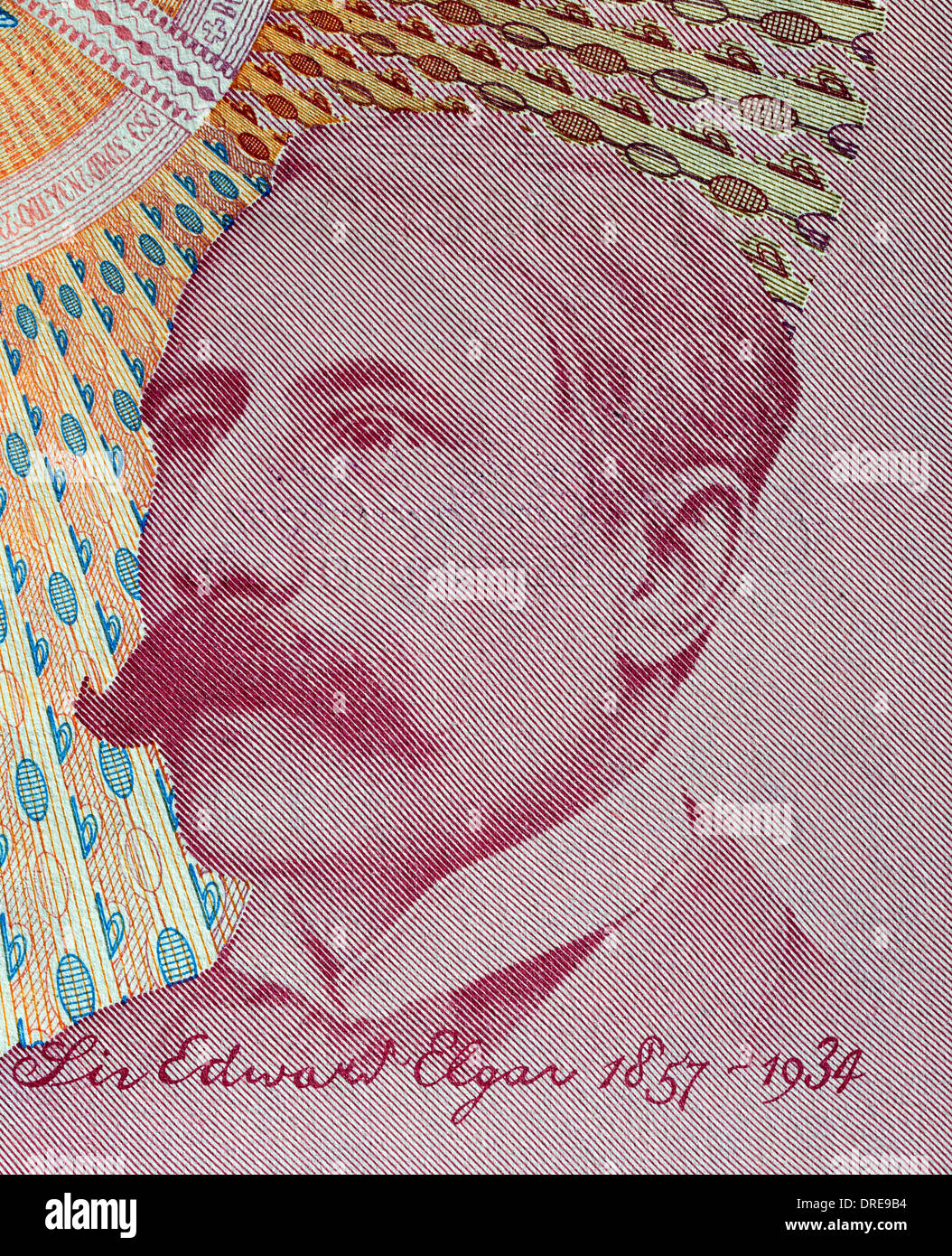 Portrait de Sir Edward Elgar, à partir de 20 livres, billets, Royaume-Uni 1999 Banque D'Images