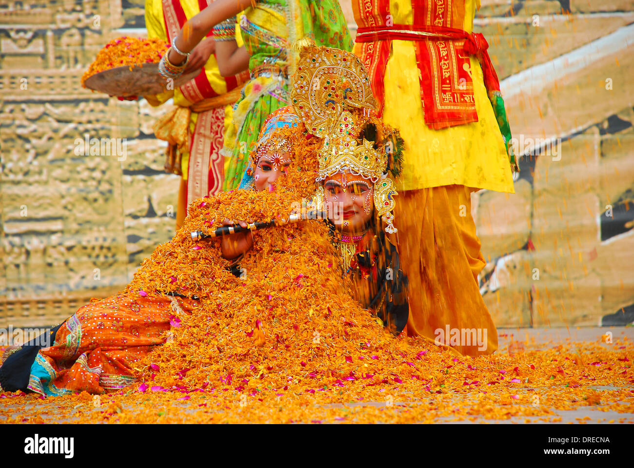 Suraj Kund Mela Danse fleur Banque D'Images