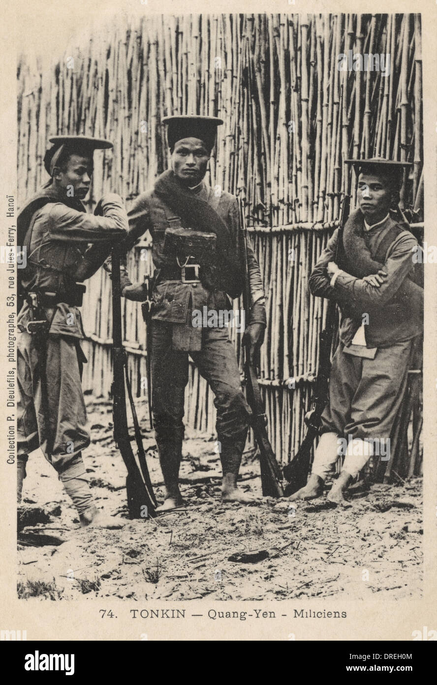 Le Tonkin, au Nord Vietnam - Quang Yen - Militia Banque D'Images