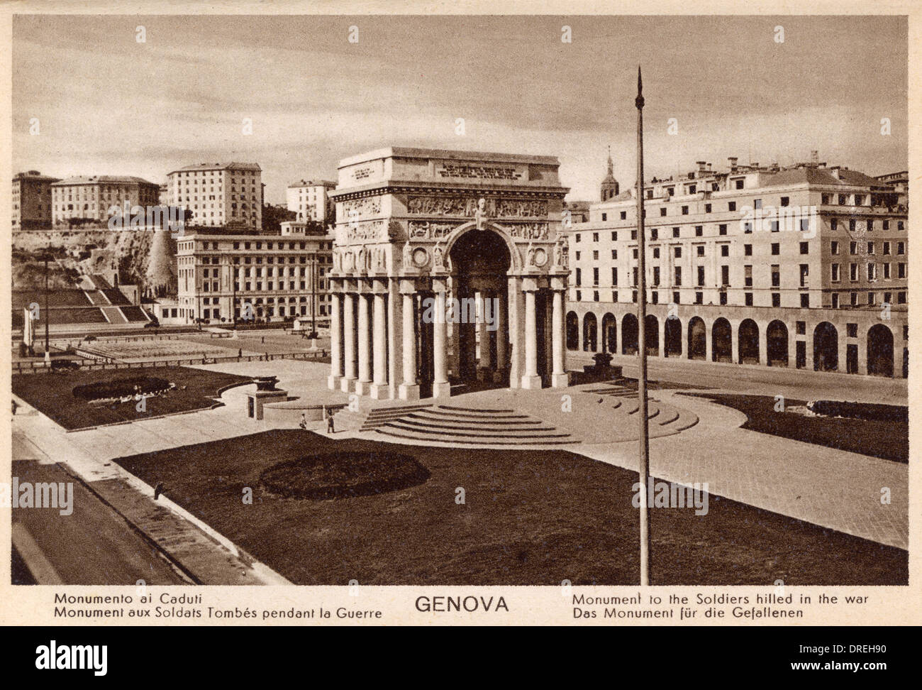 Gênes, Italie - Monument aux soldats tombés Banque D'Images