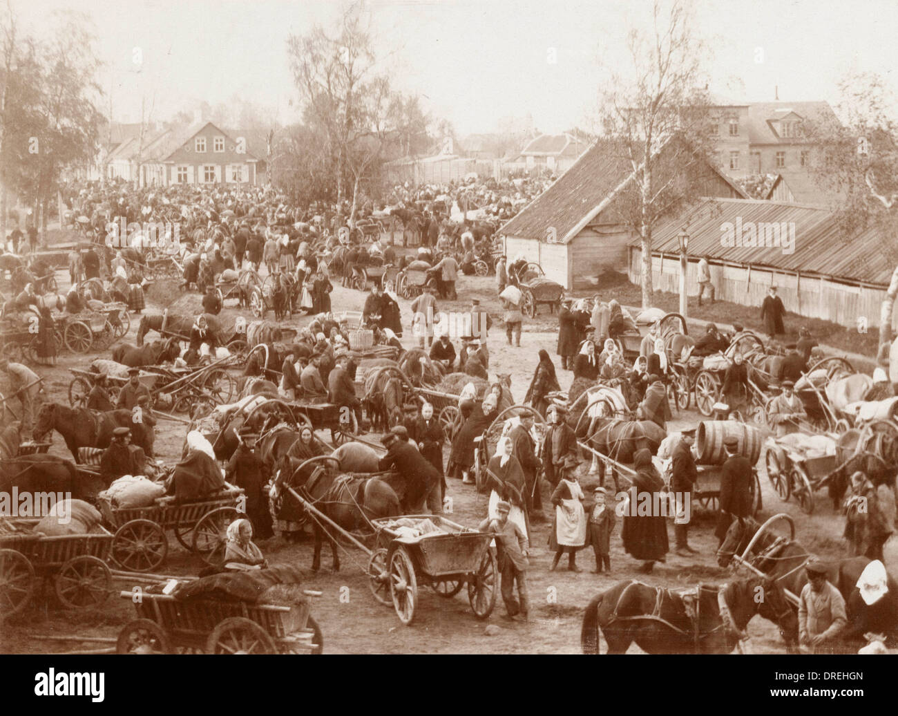 Marché paysan à Pernau (Pärnu), Russie Banque D'Images