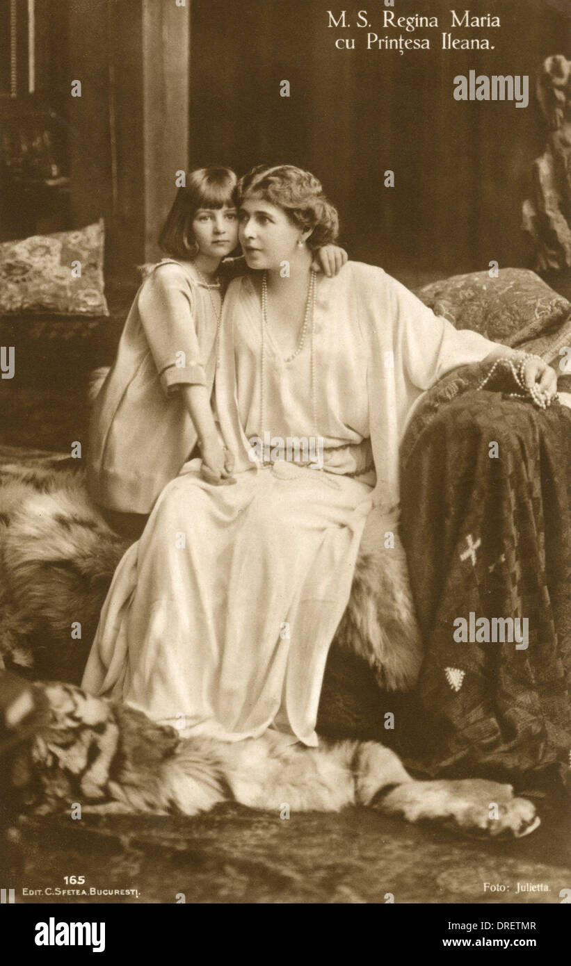 La Reine Marie de Roumanie et la Princesse Ileana Banque D'Images