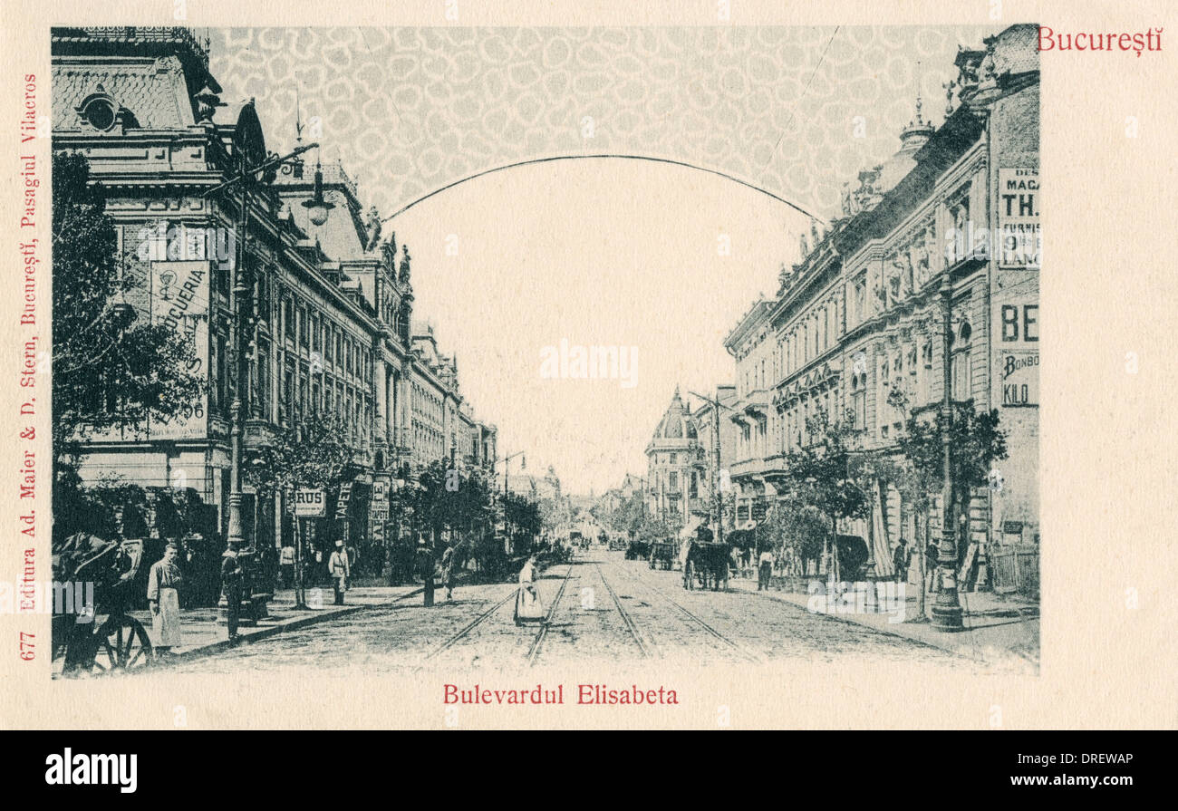 Roumanie - Bucarest - Boulevard Elisabeth Banque D'Images
