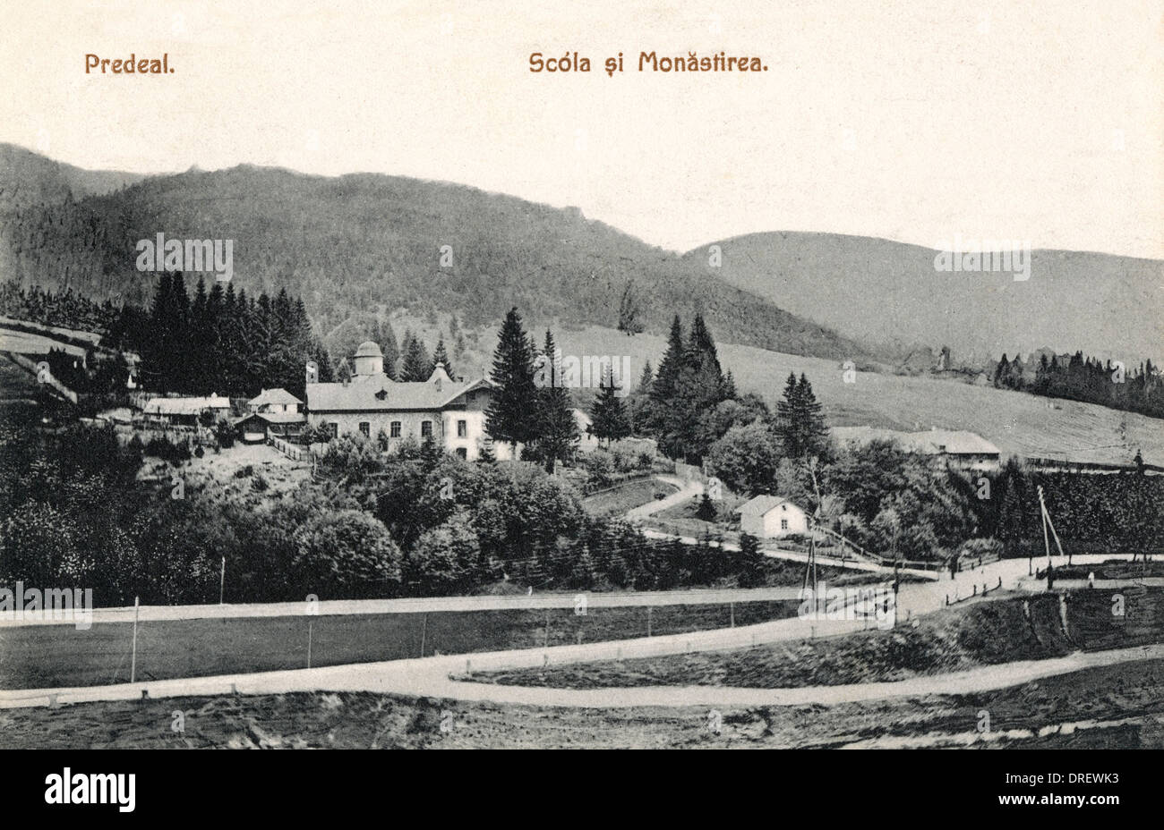 L'école et monastère à Predeal Banque D'Images
