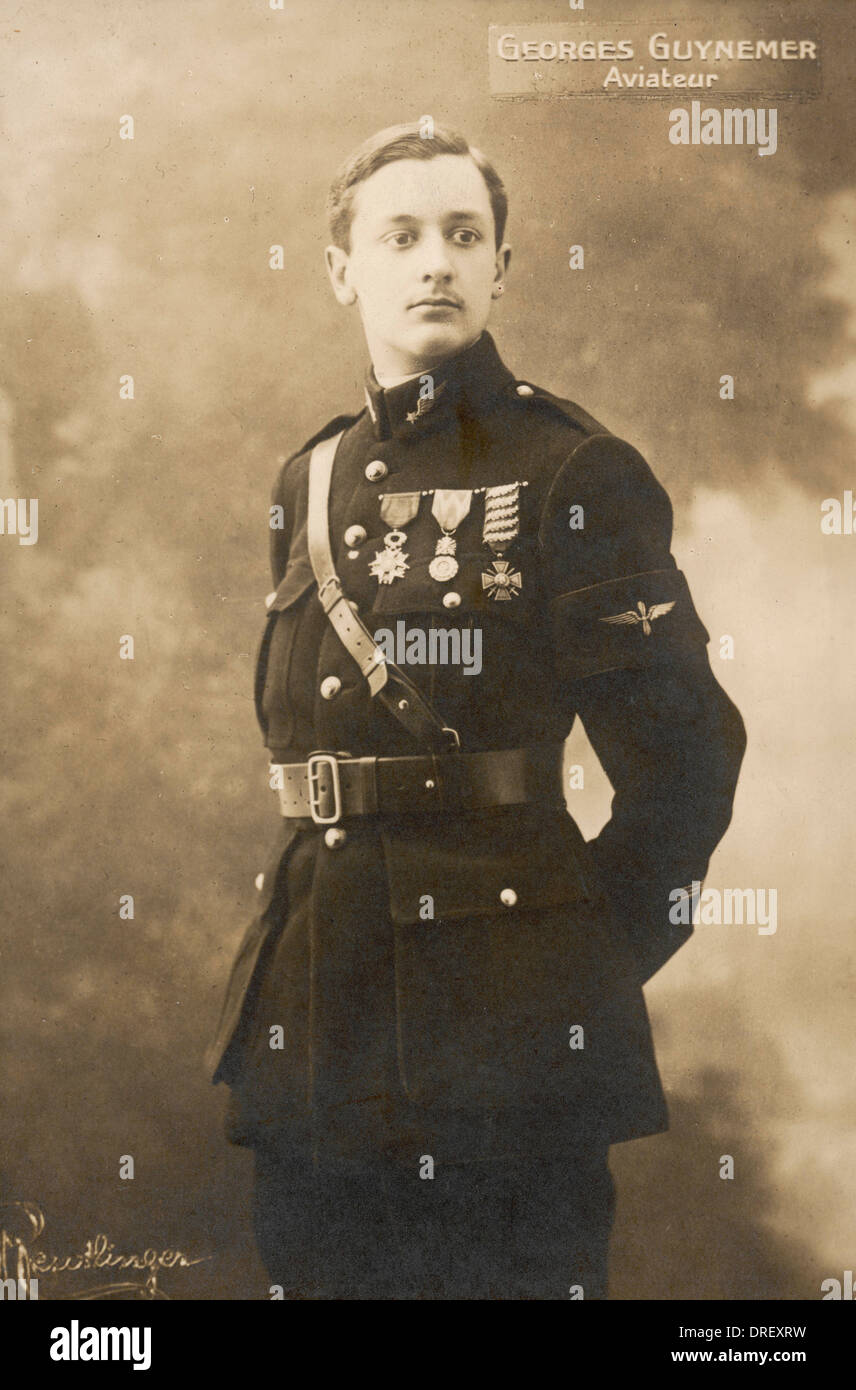 Georges Guynemer, portrait. Première Guerre mondiale Ace Banque D'Images
