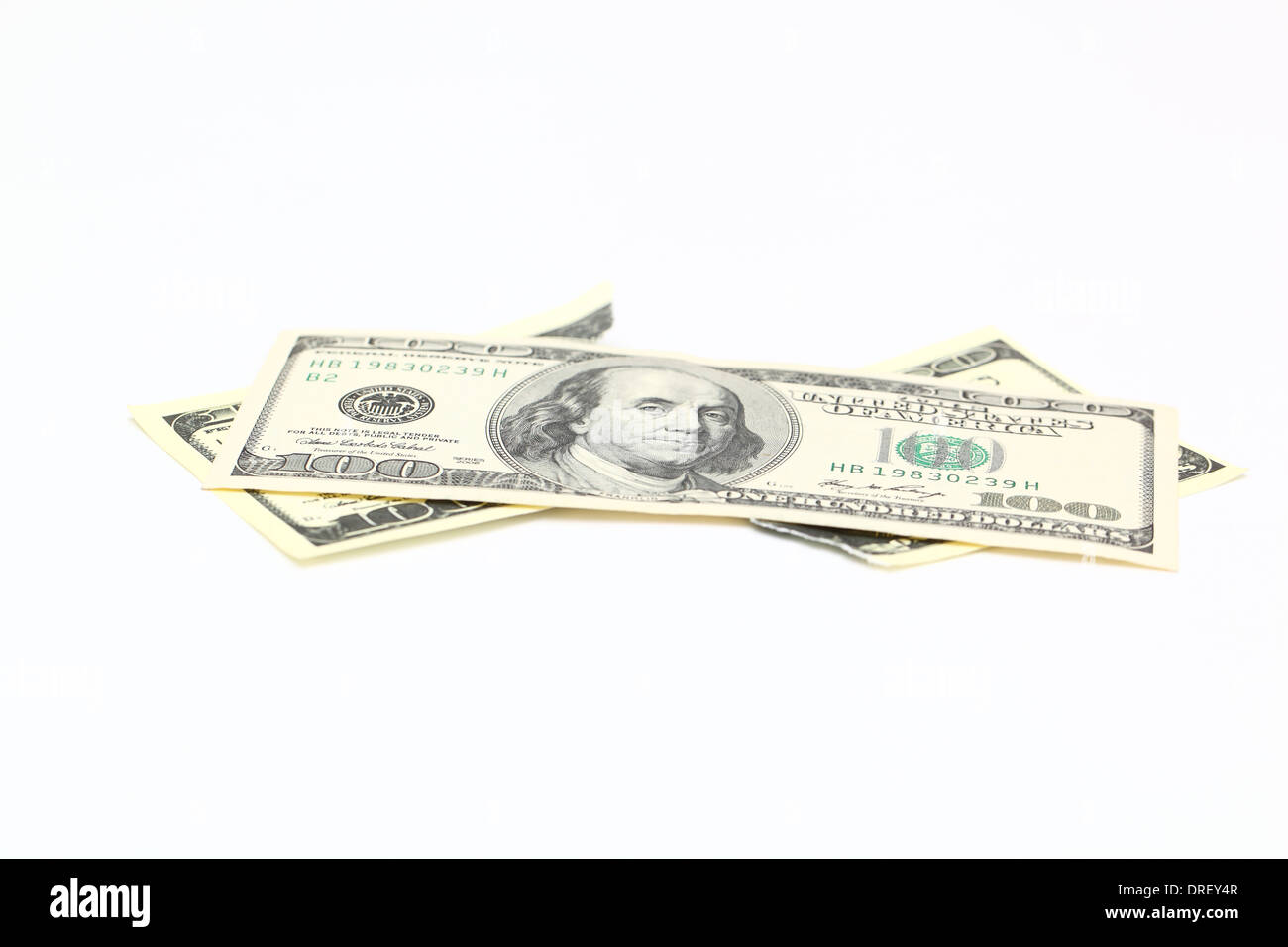 Dollars bill déchirées Banque D'Images