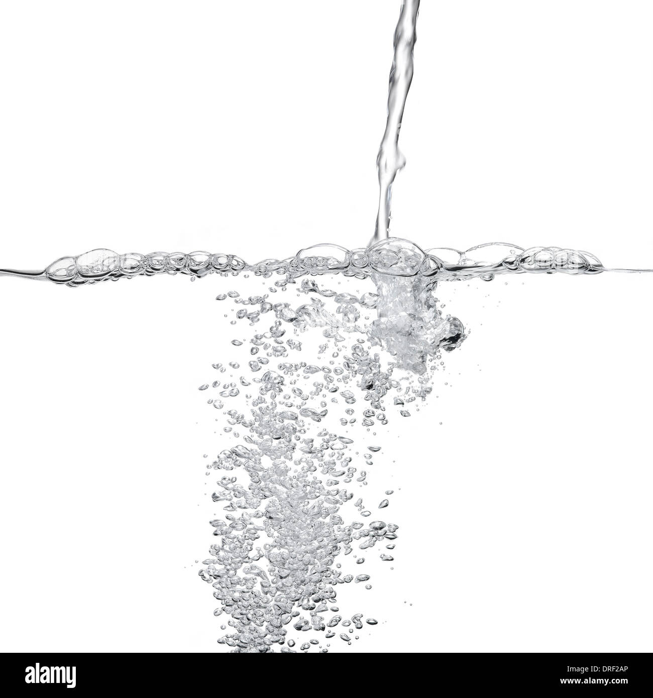 Bulles et éclaboussures de jet d'eau Banque D'Images