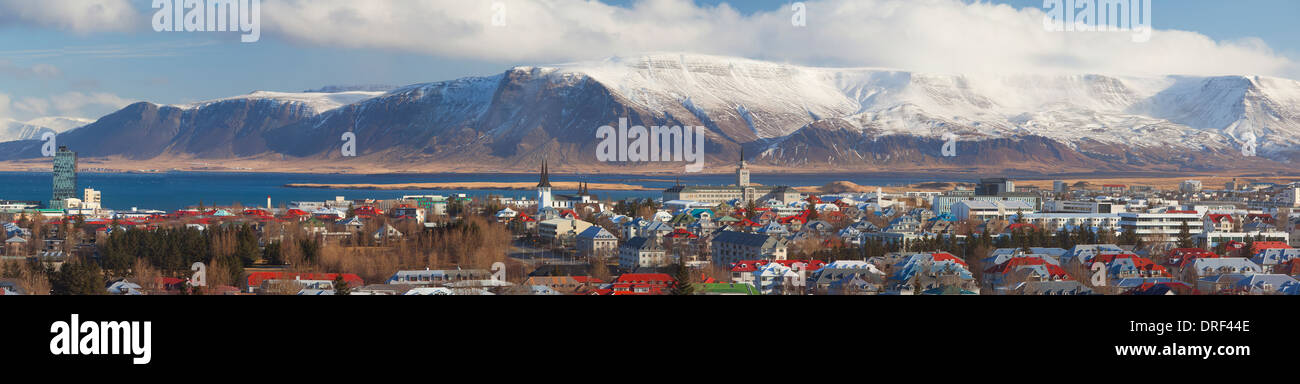 Vue panoramique sur Reykjavic, Islande, région polaire Banque D'Images