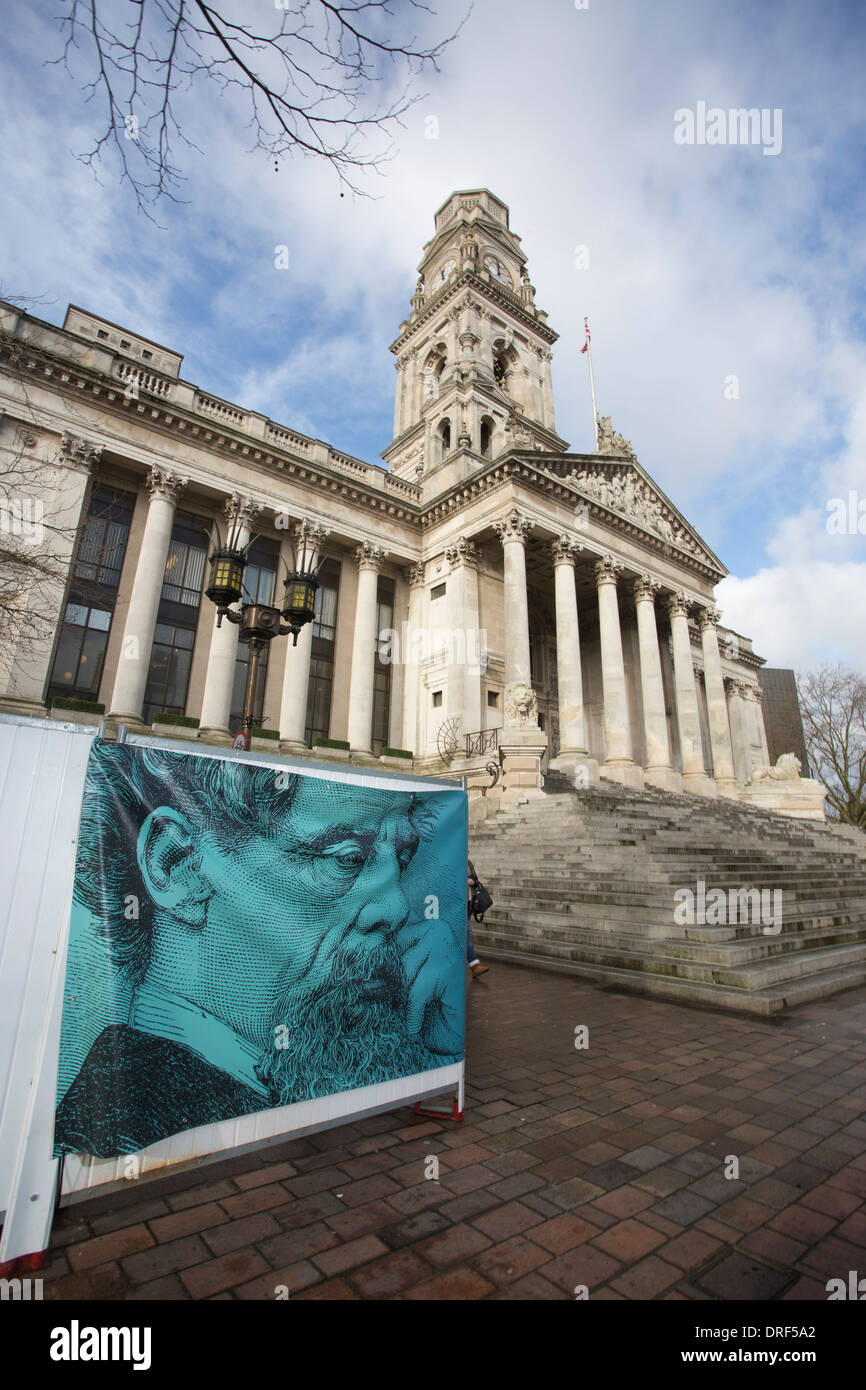 Portsmouth Guildhall Square, où la statue de Charles Dickens est d'être placé, Portsmouth, Hampshire, England, UK Banque D'Images