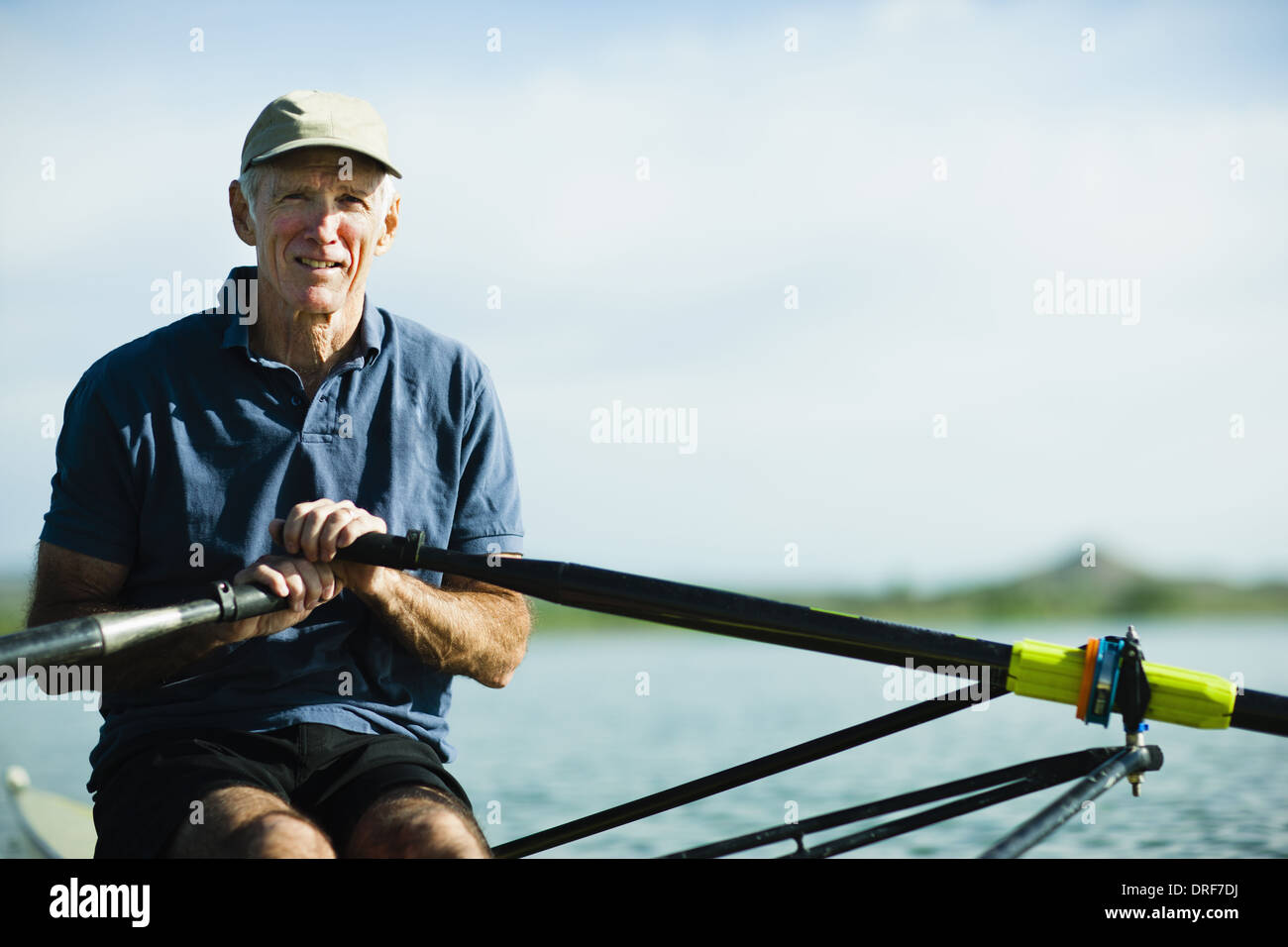 Colorado USA homme d'âge moyen skiff Aviron Aviron Banque D'Images