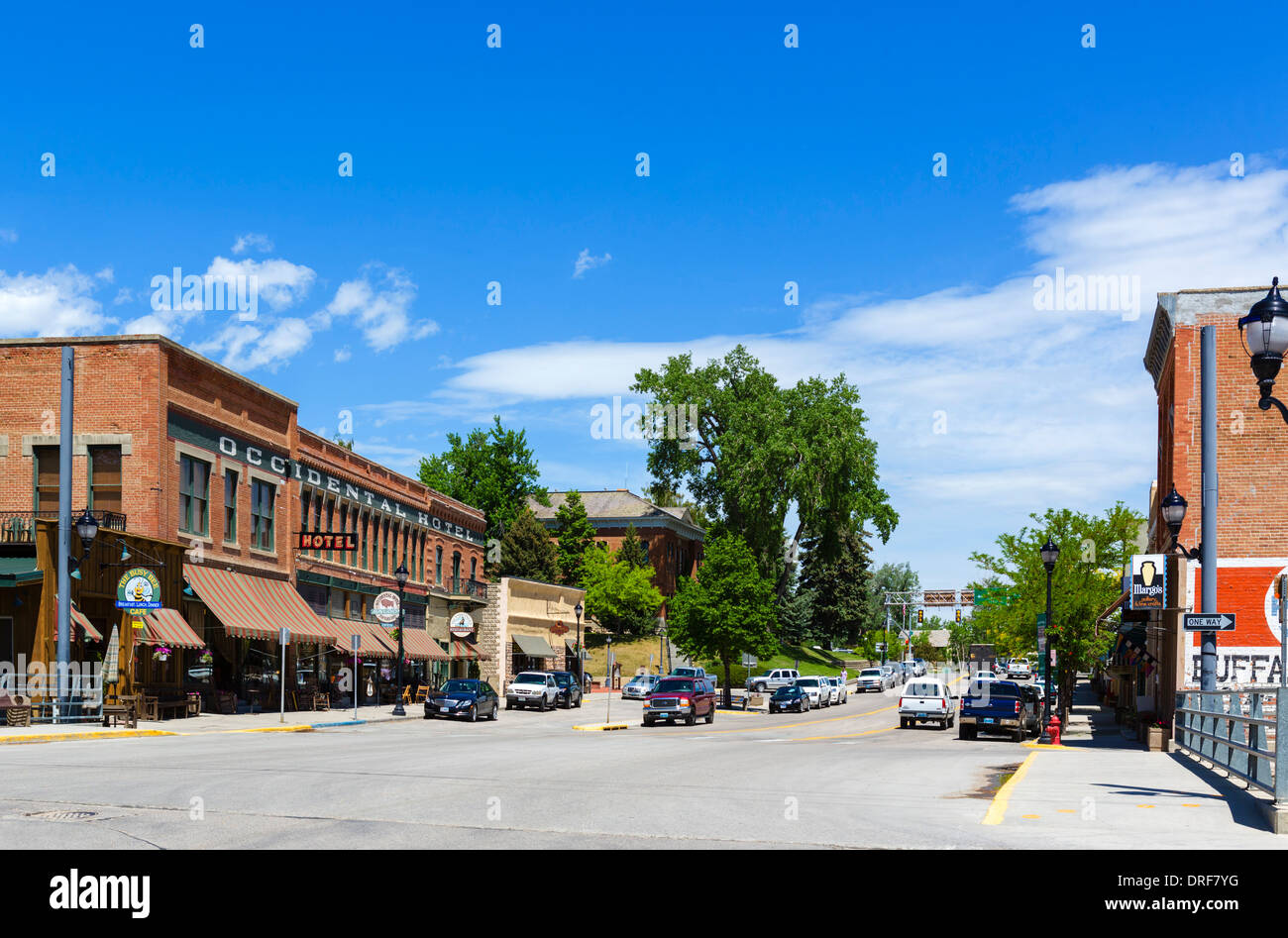 L'hôtel Occidental historique sur la rue principale au centre-ville de Buffalo, Wyoming, USA Banque D'Images