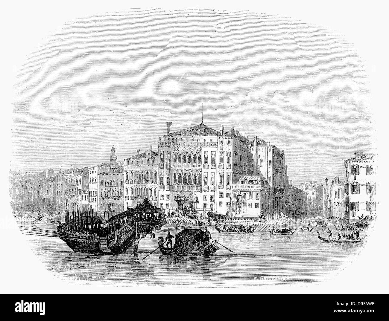 Palazzo Pisani Moretta, sur le Grand Canal Venise vers 1854 Banque D'Images
