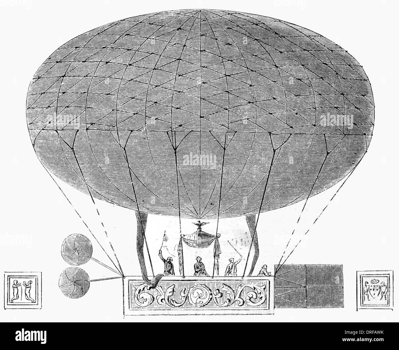 Ascension d'un ballon du Parc de Saint Cloud le 15 juillet 1784 Banque D'Images