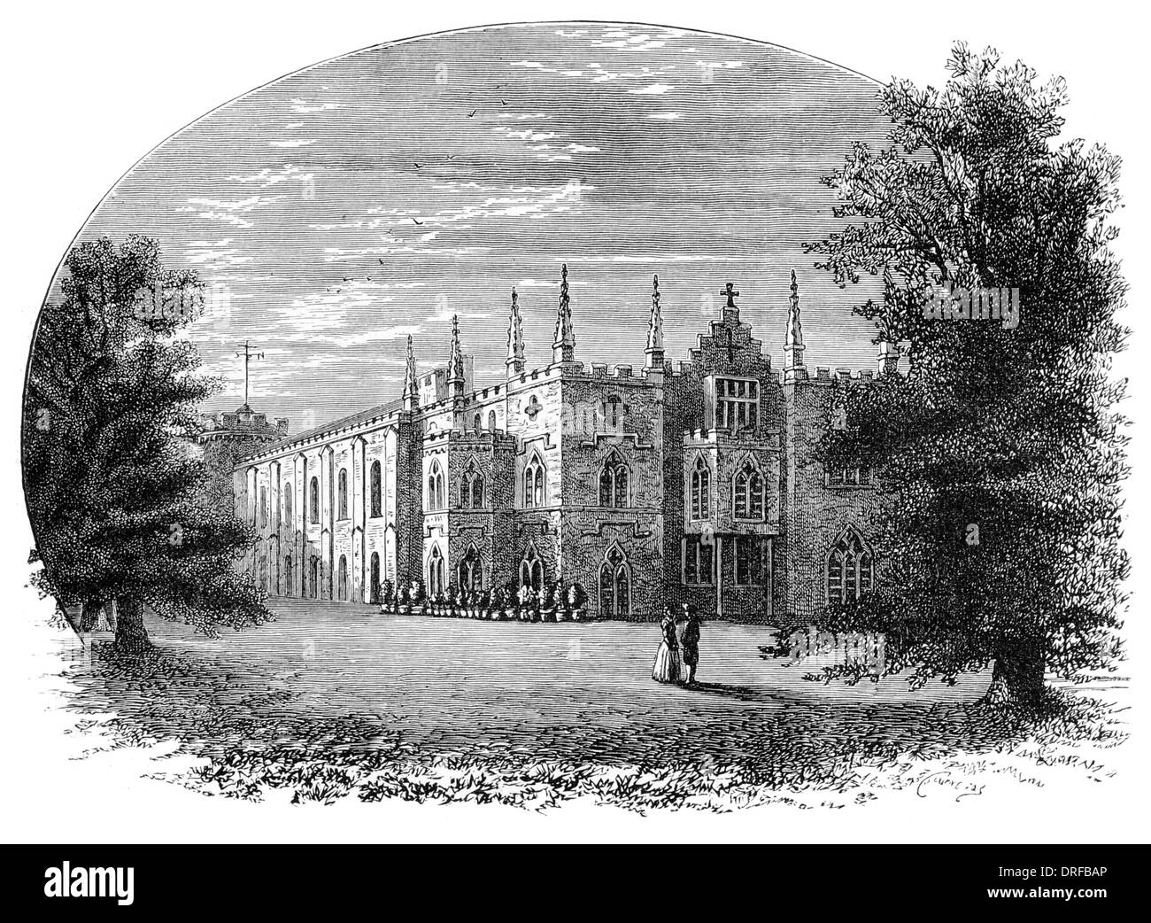 Strawberry Hill dans Horatio Walpole, 4e comte d'Orford. London Borough of Richmond upon Thames dessiné par Paul Sandby Banque D'Images