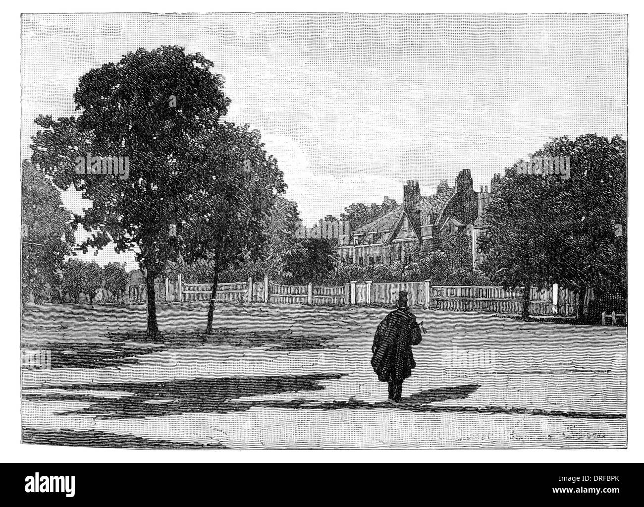 Forest Grammar School Walthamstow London Borough de Waltham Forest vers 1880 Banque D'Images