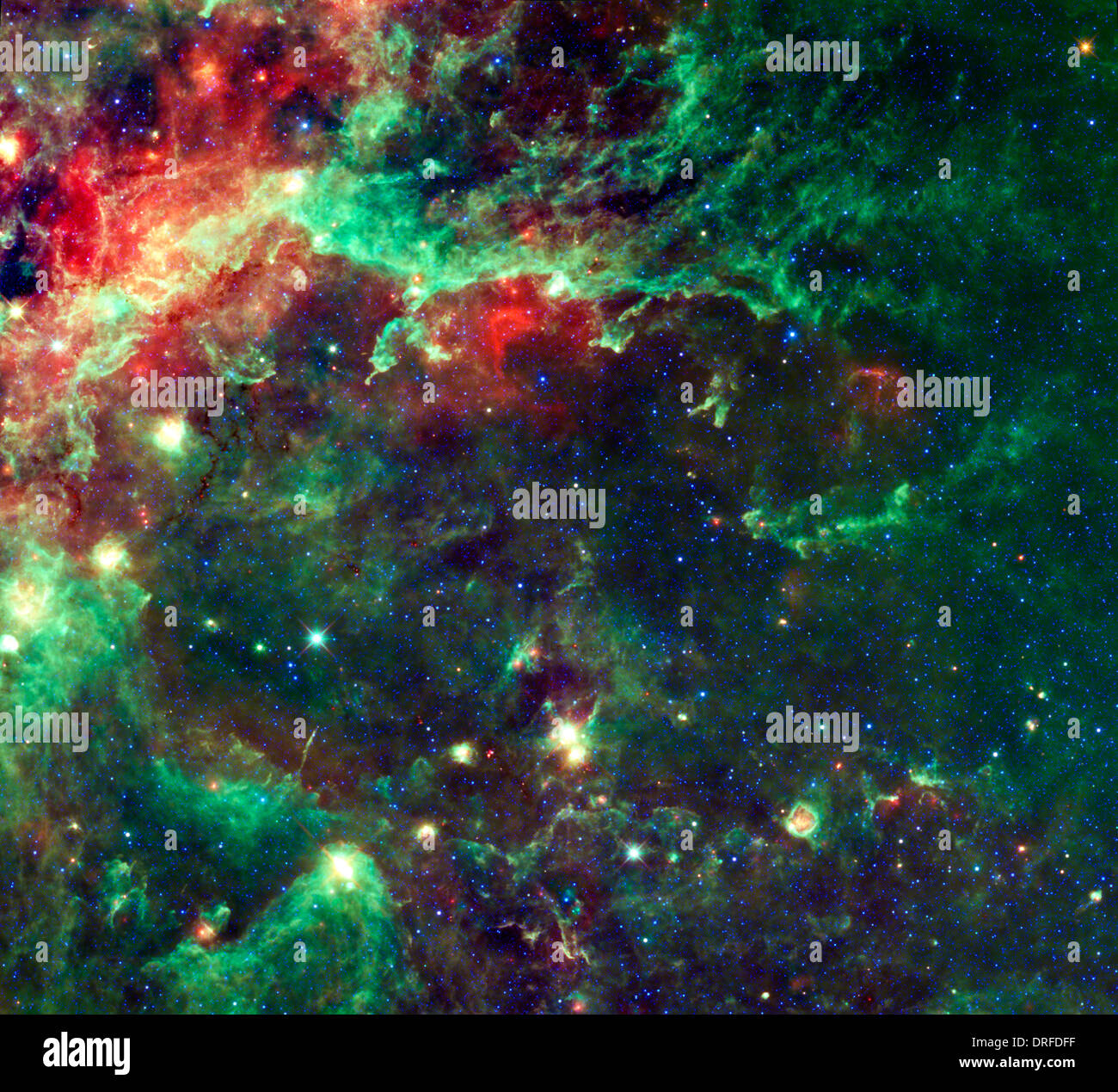 La formation des étoiles dans le coeur de la Swan Banque D'Images