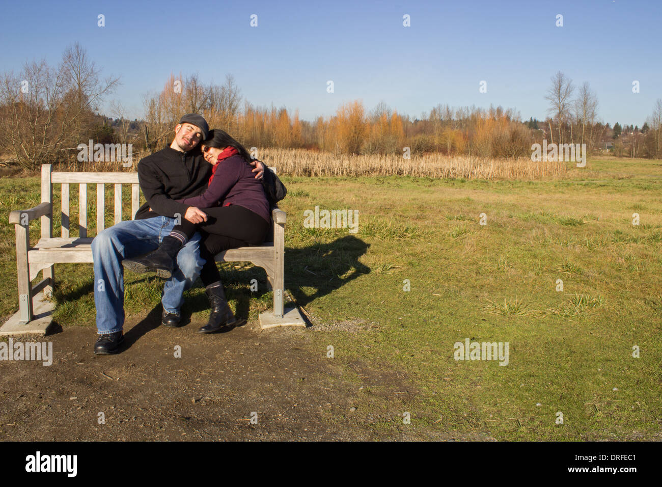 Hiver au chaud de l'après-midi. Banque D'Images