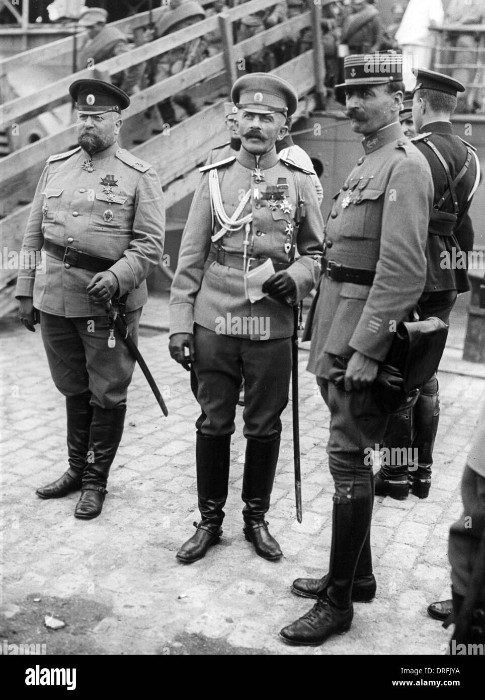 Général Dietrich et les officiers, Salonique, Grèce Banque D'Images