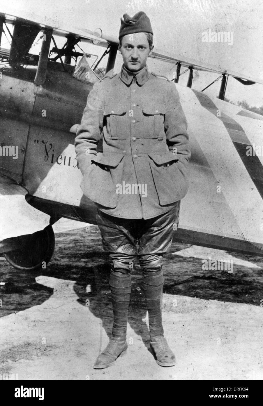 Le Lieutenant Guynemer, aviateur militaire français, WW1 Banque D'Images