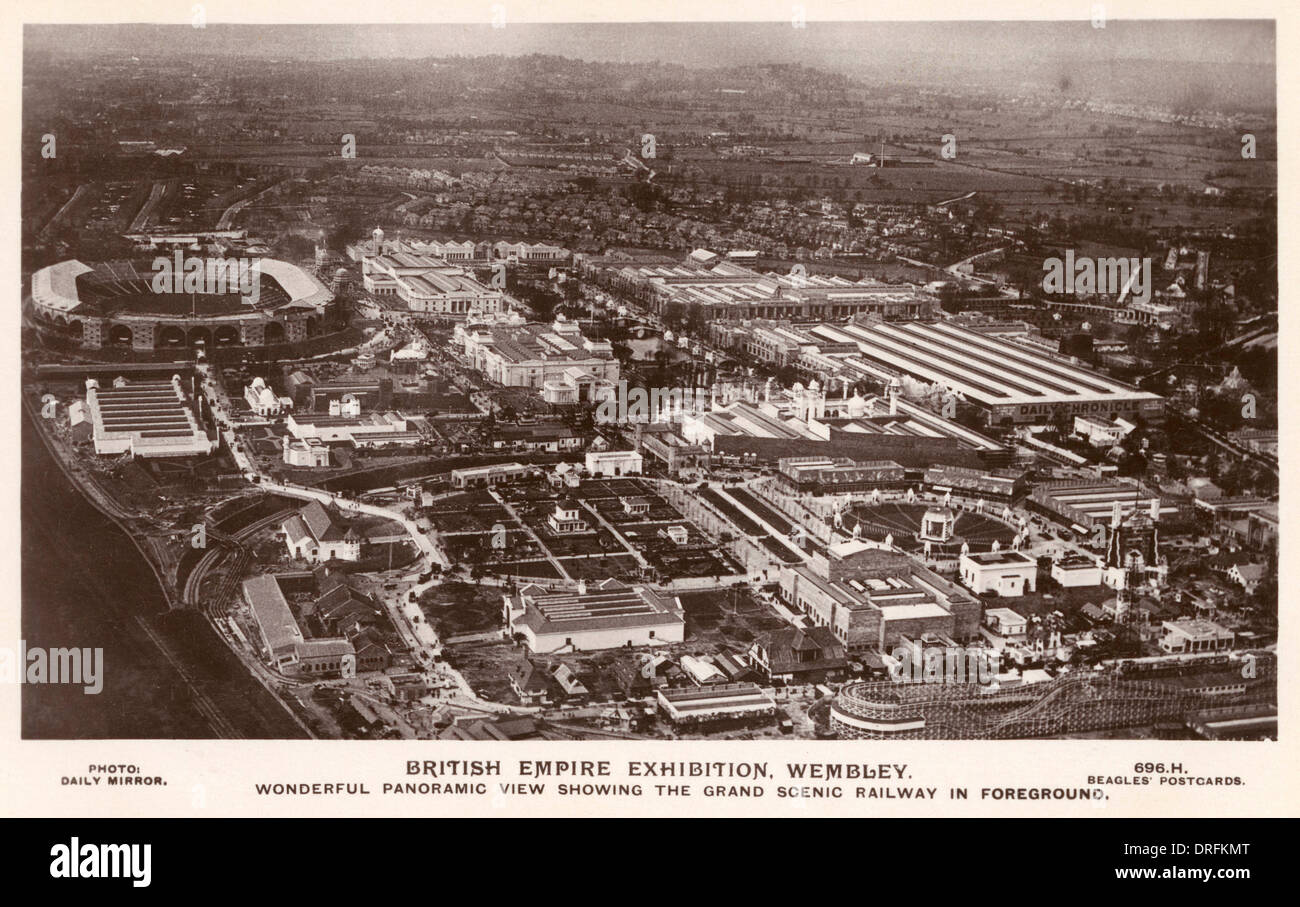 Vue aérienne, British Empire Exhibition Wembley, Banque D'Images