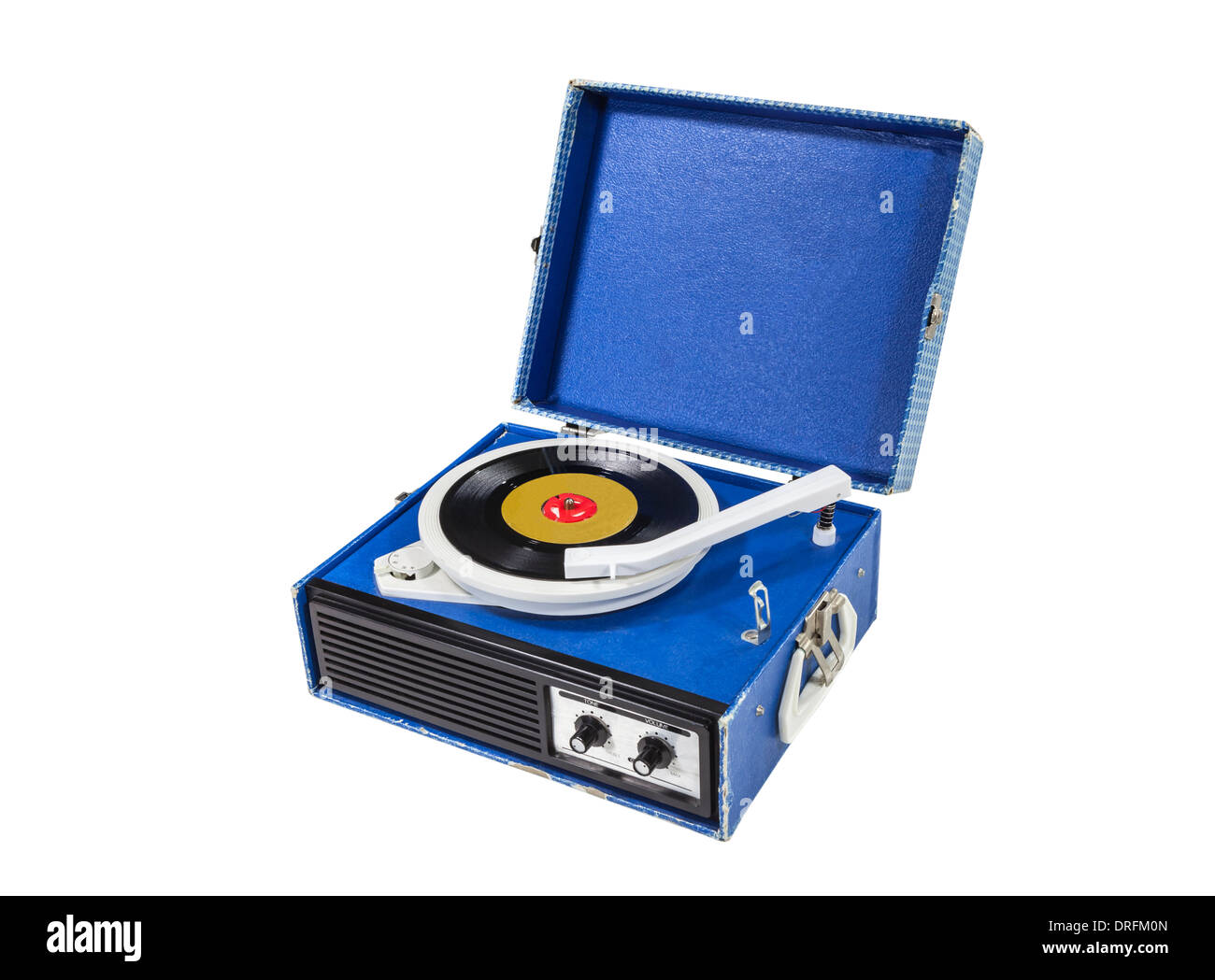 Funky rétro record player isolated with clipping path. Banque D'Images