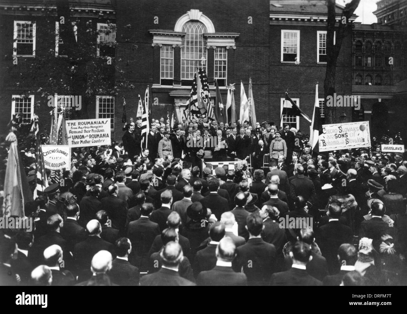 Tomas Masaryk, Président de la République tchèque, à Philadelphie, USA Banque D'Images