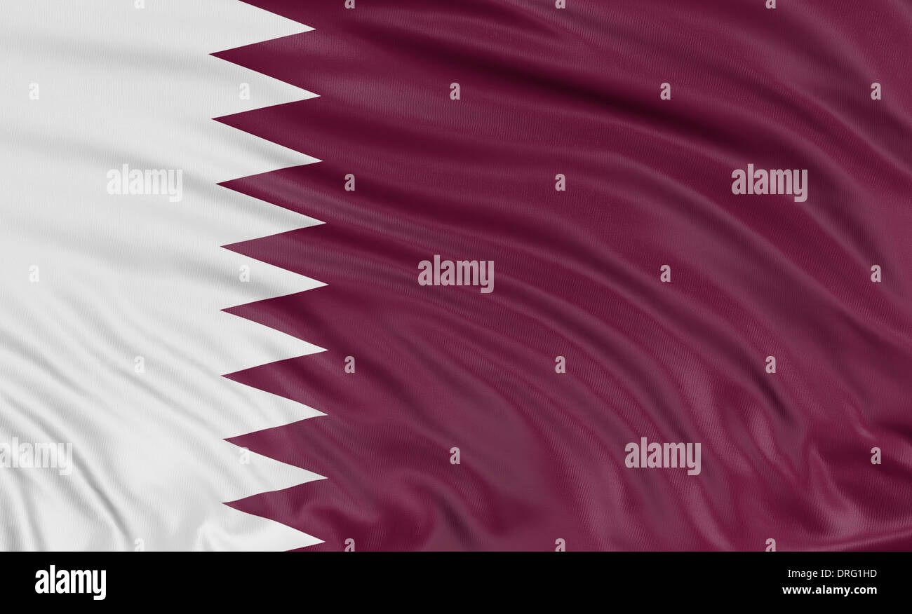 3D drapeau Qatar Banque D'Images